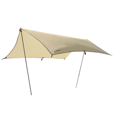 2.95x3.6m Camping Canvas Tarp Bracing Type Sun Shade For Rainproof Outdoor Shelter