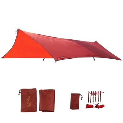 Silkscreen Printed Polyester Camping Tarp  Outdoor Sun Shelter With Waterproof Design