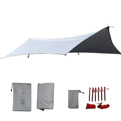Silkscreen Printed Polyester Camping Tarp  Outdoor Sun Shelter With Waterproof Design