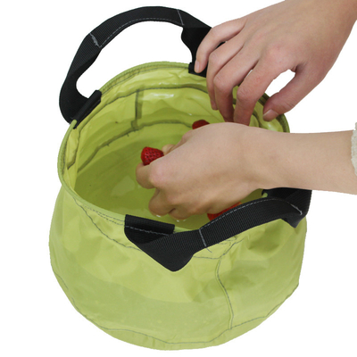 190T Polyester PVC Coating Portable Collapsible Water Bucket for Camping Waterproof