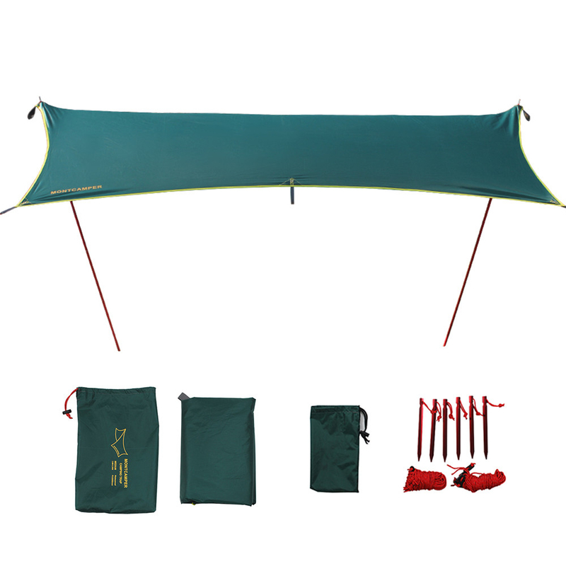 2.95x3.6m Camping Canvas Tarp Bracing Type Sun Shade For Rainproof Outdoor Shelter
