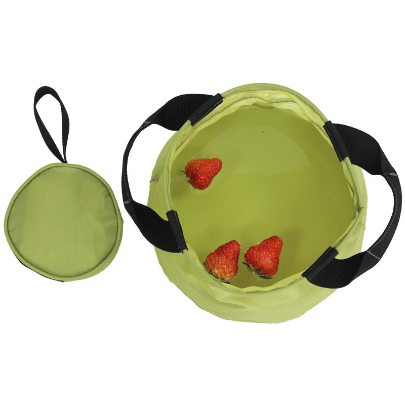 190T Polyester PVC Coating Portable Collapsible Water Bucket for Camping Waterproof